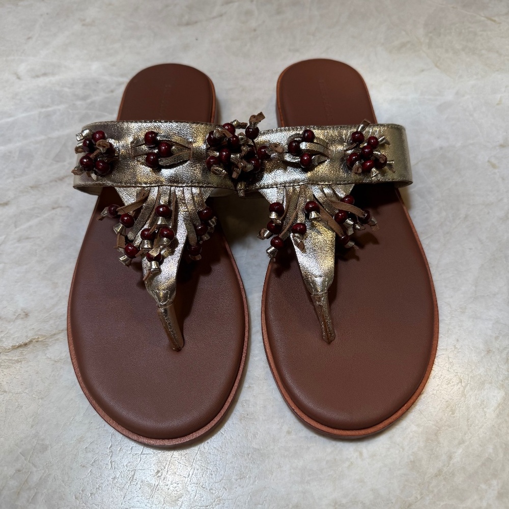 Free People Gold and Brown Sandals